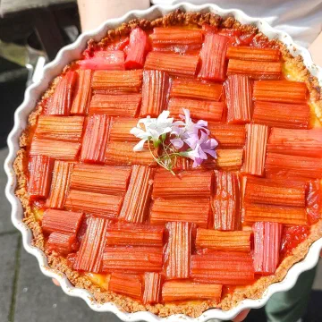 Rabarber custardtaart