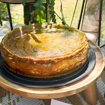 Matcha Cheesecake met Hōjicha-bodem